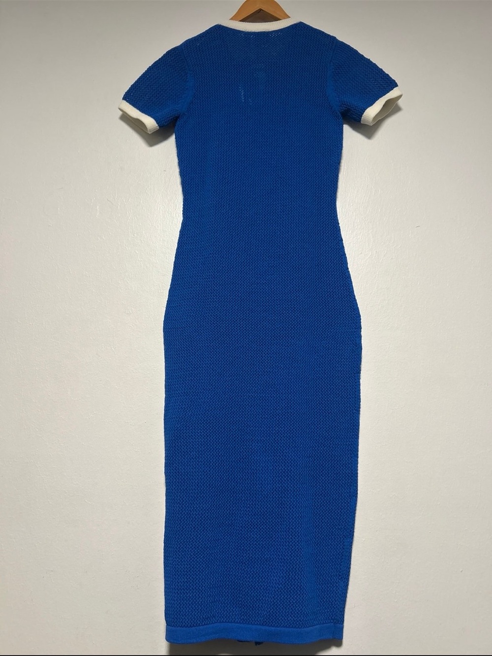 NWT Adidas Blue Crochet Maxi Dress S - Picture 5 of 8